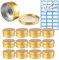 ZEOABSY 20 Pièces 150ml Pots en Aluminium Vide Rond Or Petit Cosmétiques Pot Conteneurs for Fait Main Bougies Crème Baume Voyage, 5X Spatule, 1x Étiquettes
