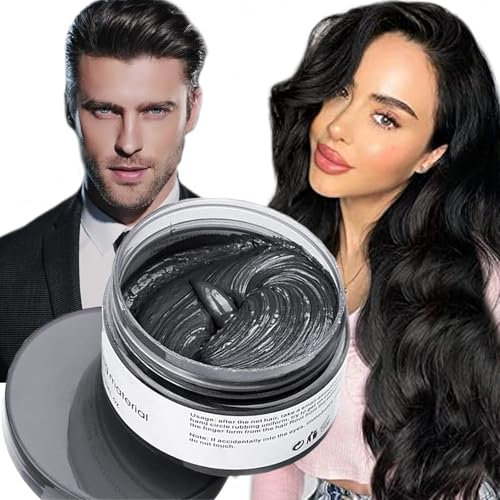 Haarfarbe Wachs Instant Haarfärbemittel Einweg-Haarschlamm Natürliche Frisur Creme Unisex Temporäre Modelliermasse Pomade Schwarz