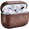 Ledertasche Hülle für AirPods Pro, ICARERSPACE Premium Echtleder Stoßfeste Schutzhülle für Apple AirPods Pro Ohrhörer Ladehülle (LED sichtbar) Unterstützt kabelloses Ladegerät BRAUN