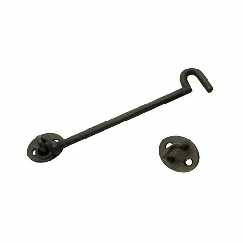 TRTO 1Pcs Black Hook Eye Door Latch Extra Long 56cm 22 Window Gate Lock Shed Cabin Garden Easy to Use (Black Color)