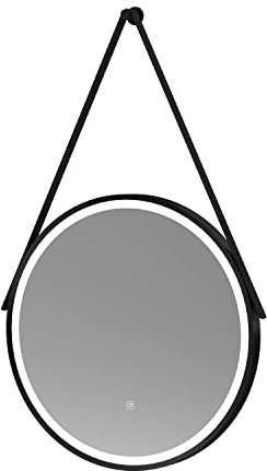 nuie LQ711 Salana Modern Bathroom Wall Hung Framed LED Touch Sensor Mirror, Black