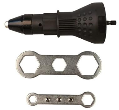 Rivet Gun Rivet Attachment Blind Rivet Attachment Rivet Drill Adapter Rivet Device for Cordless Screwdrivers and Drills (Black)