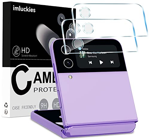 imluckies [2 Stück Kameraschutz für Samsung Galaxy Z Flip 4 (2022), Aktualisiert 9H Gehärtetes Glas Schutzfolie, HD Klar, Anti-Kratzer, Vollständige Abdeckung, Einfacher Einbau, Klar