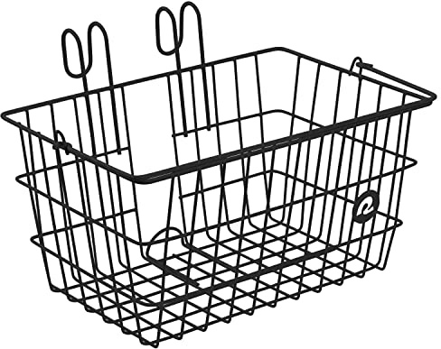 Retrospec Apollo-Lite Lift-Off Front Bike Basket, Lightweight Steel with Integrated Detachable Hooks and Built-in Handle for Easy Assembly and Portability