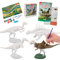 Nene Toys Dinosaurier-Bastelset für Kinder im Alter 3–7 Jahre [Die Herrscher von Europa] – Spiel-Set mit: 4 Dinosaurier, 2 Farbsets, 2 Pinsel, Lern-Poster, Spielmatte – Dinos Basteln & Anmalen