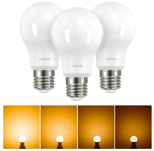 Linkind Dimmable E27 Screw Bulb, 7.3W (Equivalent to 60W) E27 Edison Screw ES LED Light Bulbs, Warm White 2700K, 806LM, A60 Standard Light Bulbs, Energy Saving Screw Bulbs, Pack of 3