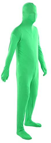 Fotografie Grüner Chromakey Bodysuit, Unisex Spandex Stretch Kostüm für Erwachsene Disappearing Man Body Suit, Grüner Ganzkörperanzug für Green Screen Fotografie Foto Video (180cm)