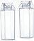 2pcs Bouteille d'eau de cartons de lait transparent 500 ml bouteille de jus transparent réutilisable pour sport extérieur