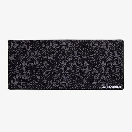 Higround BLACKICE Tapis de Souris de Jeu avec topographe XL, Tapis de Souris Cool à Vitesse Moyenne, Tapis de Souris d'ordinateur, Bord Cousu Plat, Gamme complète de mouvements, Base en Caoutchouc