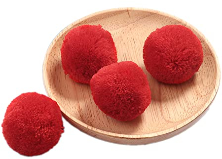 20 STK 50 mm Bunte Pompons zum Basteln,Bunte Bommeln Bälle,Pompoms für Kunsthandwerk,Pompons Bälle für Ostern,Weihnachten,Bunte Pompons für DIY Basteln Tischdekoration Geburtstagsdeko,Rot