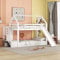 Azkoeesy Letto a castello con scivolo e scale, 90 x 200 cm, letto per bambini a forma di casa, con rete a doghe e protezione anticaduta, bianco
