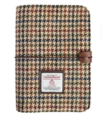 Harris Tweed A5 Notizbuch Binder 6 Ringe, Wollstoff Softcover Nachfüllbarer Binder, 80 Seiten für Nachfüllpapier und Planereinlagen, Notizbuch Journals zum Schreiben, A5 Größe