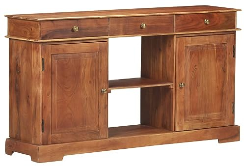 BaraSh Sideboard 135x35x75 cm Sideboard Wohnzimmer Schrank Flur Schrank KüChe Sideboard Flur Wohnzimmerschrank Akazienholz Massiv