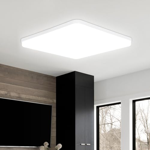 Kambo 36W Deckenleuchte LED Bad - Quadrat Deckenlampe Kaltweiß 6500K 3240LM - Deckenleuchte Flach Büro Modern - Panel Lampe Schlafzimmer Leuchte Wohnzimmer Balkon Flur Küche