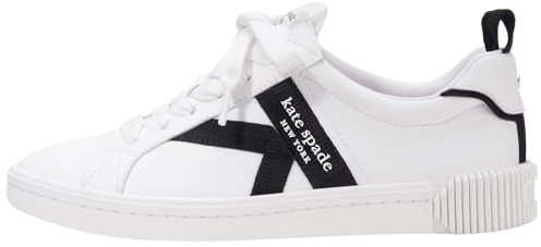 Kate Spade New York Signature-Sneaker, mit Schnürsenkeln, für Damen, weiß-schwarz (True White/Black), Größe EU 37