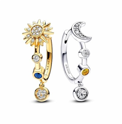 Ohrringe Damen Ohrstecker für Frauen Mädchen Zirkonia Earings Dangle Drop Ohrstecker Ohrringe Mond und Sonne Jewelry Ohrringe für Frauen