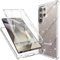 Mosoris Funda para Samsung Galaxy S24 Ultra Carcasa con Protector de Pantalla Integrado,360 grados Full Body Protección Antigolpes Funda Suave TPU Silicona Completa Case Transparente Brillantina Cover