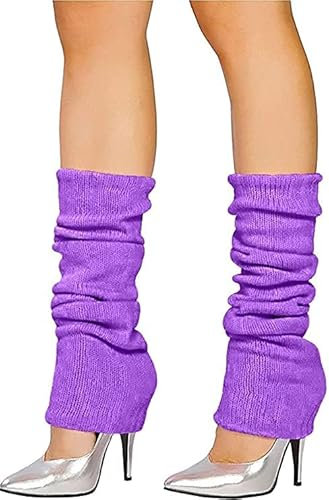 ANZEE DISCOVER THE NEW YOU Leg Warmers For Adult Women & Girls Stay Warm and Stylish, Women's Knitted Ankle Warmers Party Dance, Sports, Yoga Accessories (Purple)