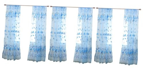 ABOOFAN 3 Stück Gardinen Mit Blumenmuster Fenstergitter Tüllvorhänge Für Wohnzimmer 100 X 200 cm