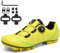 PENXZT MTB Radsportschuhe Herren Damen Mountainbike Schuhe Kompatibel Mit SPD 2 Schrauben Mit Cleats, Unisex Fahrradschuhe Draussen,Gelb,43 EU