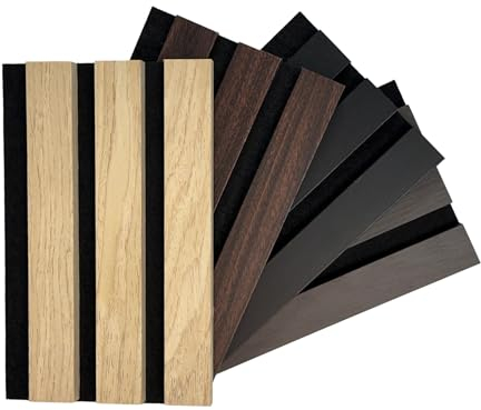Wood Acoustic Panels for Stylish Decor and Noise Reduction, 3D wall Panels for Ceiling and Wall, wall decor living room, wall panels for interior wall decor Samples Pack (4pk)