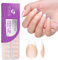 Gelike ec Weiches Gel Press On Nails: Nude French Mandel Nägel Tips Medium Full Cover Nägel zum Aufkleben No Need Top Coat for Salonqualität Angenehmes Tragegefühl 150pcs 15 Größen