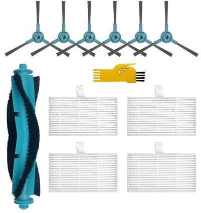 aotengou Kit di Accessori di Ricambi per Conga 2499 Ultra Home Advanced/Conga 2499 Ultra X-Treme/Ultenic D10 Robot Aspirapolvere 11 Confezioni 1 Spazzola principale, 4 Filtri, 6 Spazzole laterali