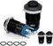 Innfeeltech 4 Pcs Interruptor pulsador impermeable DC 12V SPST ON/OFF Interruptor para agujero de montaje de 12mm carcasa de metal negro con anillo de luz LED azul