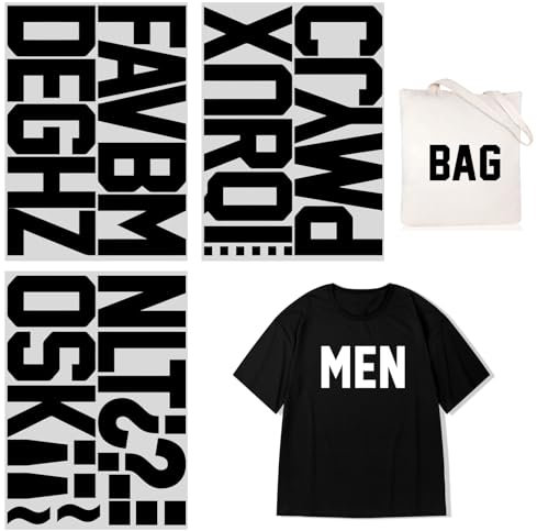 4 Inch Iron On Heat Transfer Letters Alphabets Fabric Vinyl DIY for Sport Jerseys T Shirts Clothes Slogan Printing Crafts Decoration (Black)