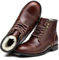 SL-Saint Handgemachte weiche Zehe Herren Klassische Stiefel Wasserdicht-Leder Kuhfell/Wolle Mode Winterschuhe (Braun Wollfutter, Erwachsene, Herren, 42, Numerisch, EU Schuhgrößensystem, M)