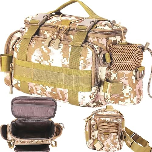 XUBX Borsa multiuso con grande capacità, grande capacità, borsa da pesca impermeabile, borsa da pesca per la pesca alla carpa, borsa a tracolla singola