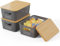 Shrivee 3er-Set Aufbewahrungsbox mit Bambus Deckel, 5L Aufbewahrungskorb, Kunststoff Korb Aufbewahrung, Küchen Aufbewahrungsboxen für Regale, Schränke, Schränke und Zuhause (Dunkelgrau)
