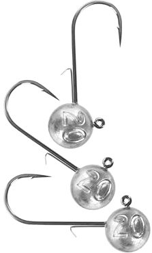 Runder Jig Kopfe, Angeln Jig Kopf Haken Set für Hecht, Zander, Barsch, 3pcs, 5 cm 20 g, Handmade Jig Angelhaken