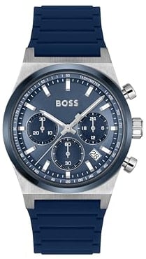 BOSS Montre Chronographe à Quartz pour Homme Collection Candor Chrono - Disponible avec Bracelet en Acier Inoxydable, en Cuir, ou en Silicone