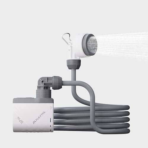 FLEXTAILGEAR TINY SHOWER Portable Shower for Camping, Electric Camping Shower, Rechargeable Outdoor Shower, Portable Shower Pump with USB-C, Car wash, Pet cleaning, Beach Vacations, Swimming