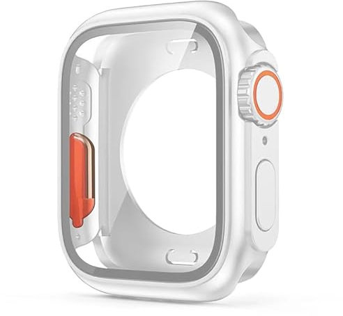 DAVNO Funda protectora de pantalla para Apple Watch S10 46MM S10 42MM 45mm 44mm 40mm 41mm Funda rígida para parachoques delantero y trasero de PC iwatch 10 9 8 7 SE 6 5 4 Change(White,44mm)