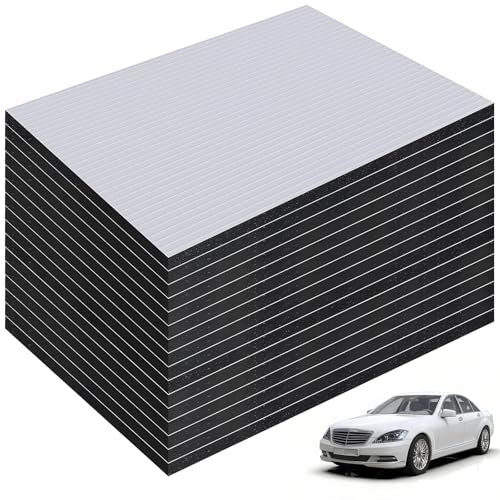 Lot de 12 tapis d'insonorisation pour voiture - 250 x 180 x 5 mm - Isolation acoustique autocollante - Couramment utilisé pour les bagages, portes, chapeaux, murs intérieurs et extérieurs