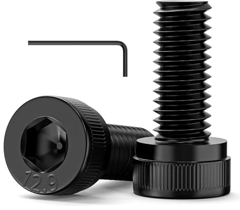 120Pcs M4 Bolts, M4 x 10mm Hex Socket Head Cap Screws Bolts | 12.9 Grade Alloy Steel, Black Oxide Finish, Allen Socket Drive, Full Threads, with Hex Spanner