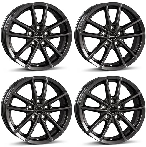 4x Borbet Felgen W 6.0x15 ET45 5x100 mistral anthracite glossy kompatibel mit Mazda 2 Hybrid