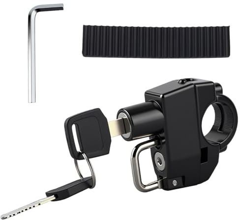 Motorcycle Helmet Lock with 2 Keys Anti Theft Security Lock | Heavy Duty Motorbike Handlebar Helmet Lock Universal Security Padlock Durable Construction Essential Bike Accessories