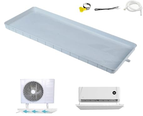 Plastic Drain Pan Air Conditioner Drip Pan Large Water Tray with Drain Pipe for Window Air Conditioner Outdoor Unit