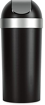 Umbra Venti Küchenmülleimer, groß, 88,9 cm hoch, für den Innen-und Außenbereich oder den gewerblichen Gebrauch, Synthetisches Material, Schwarz/Nickel, 11-20 Gallons