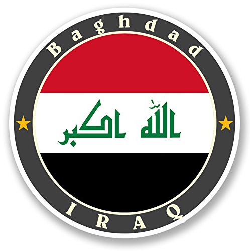 Vinyl-Aufkleber #5620 (10 x 10 cm), Motiv: Irak-Bagdad, für Laptop, Tablet, Auto, Fahrrad, 2 Stück
