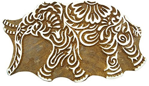 Knitwit Holztextilmarken Indische Malerei Elefant Dekorative Grenze Stempel