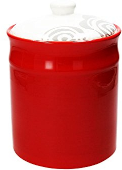 Tognana Vorratsdose/Kaffeedose WOM, rot, 2800 ml. Volumen, 23 cm hoch, aus Keramik
