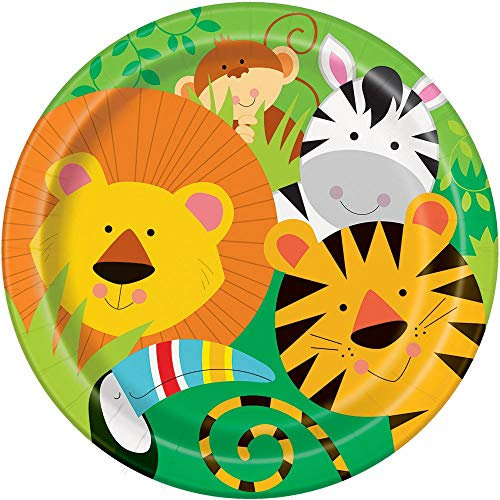 Unique Party 52085 - 23cm Animal Jungle Party Plates, Pack of 8