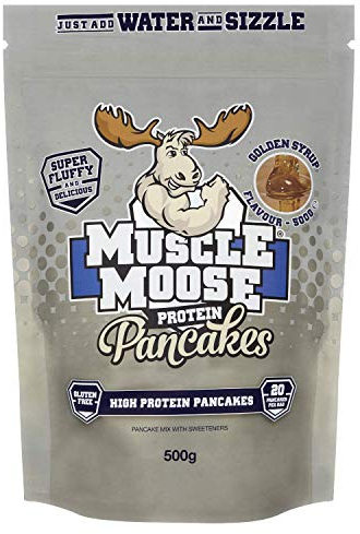 Muscle Moose Protein Pancake Mix 26g Protein Light Fluffy Texture - Golden Syrup Flavour, 500g (Makes 20 x Pancakes)