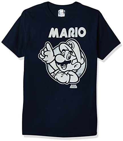 Nintendo Men's So Mario T-Shirt, Navy, Large