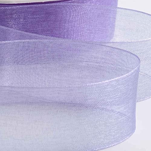 Organza Ribbon 12mm Roll. for Gifts Wrap Sew Party, Decorations Events Dress Wedding Christmas Crafts, Bows Car Balloons DIY, Bouquets, Cake More 45 Meters / 50 Yards (12mm, Lilac)