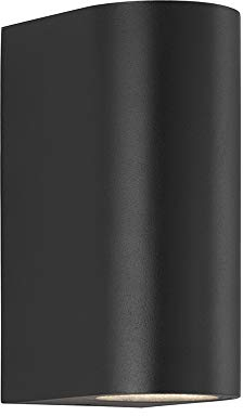 Nordlux LED-Wandleuchte ASBOL Außenleuchte IP44, Up/Down, Höhe 15cm, Breite 6.7cm, Tiefe 9.5cm, 2x 5W 3000K, 97°, Schwarz/Klar EEK: A++ - A
